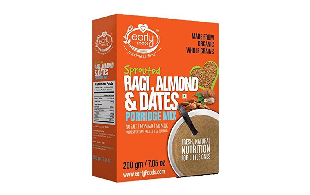 Early Foods Sprouted Ragi, Almond & Dates Porridge Mix   Box  200 grams